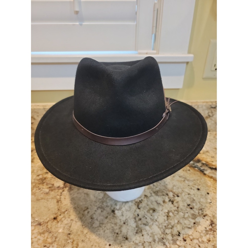Fedora Black Dorfman Pacific Mens S Scala Outback Hat Classic 100% Wool